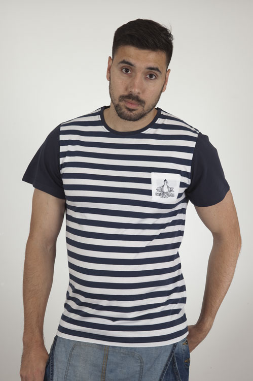 camiseta estilo marinero rayas marineras hombre